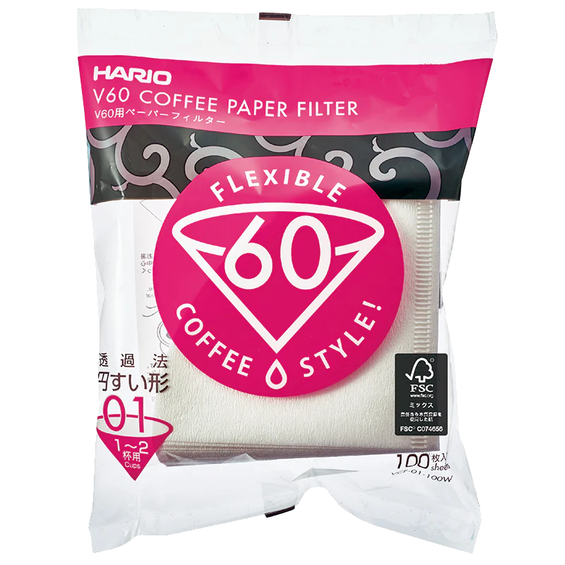 HARIO PAPER FILTER WHITE FOR 01 DRIPPER (100)